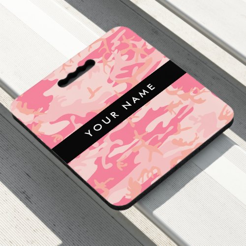 Pink Camouflage Pattern Your name Personalize Seat Cushion