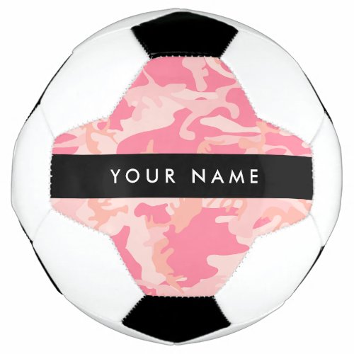 Pink Camouflage Pattern Your name Personalize Soccer Ball