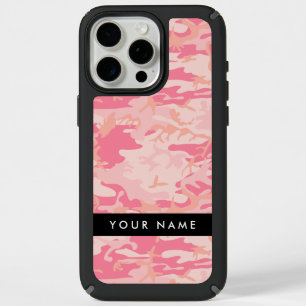 Pink Camouflage Pattern, Your name, Personalize iPhone 15 Pro Max Case