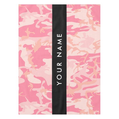 Pink Camouflage Pattern Your name Personalize Tablecloth