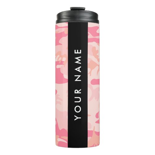 Pink Camouflage Pattern Your name Personalize Thermal Tumbler