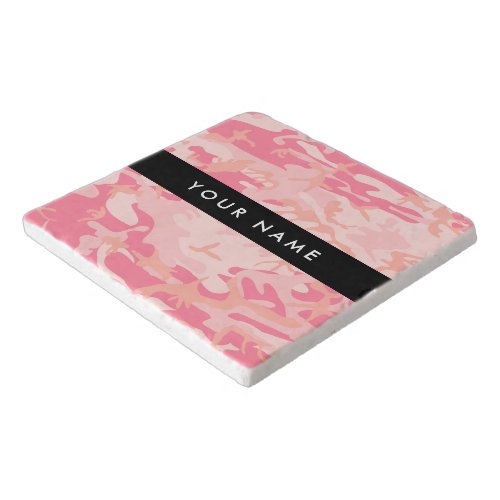 Pink Camouflage Pattern Your name Personalize Trivet
