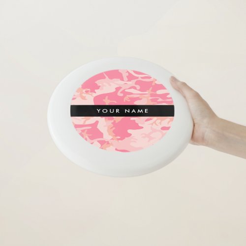 Pink Camouflage Pattern Your name Personalize Wham_O Frisbee