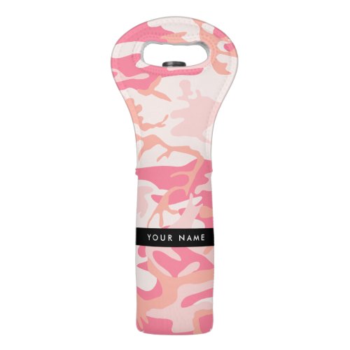 Pink Camouflage Pattern Your name Personalize Wine Bag