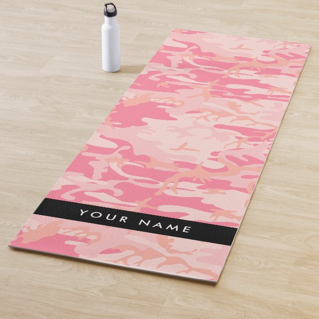 Pink Camouflage Pattern, Your name, Personalize Yoga Mat (In Situ)