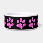 Pink Camouflage Paw Bowl<br><div class="desc">animal paw that is the color of 3 different pink colors. black background color can be changed.</div>