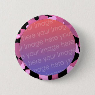 pink camouflage photo frame button