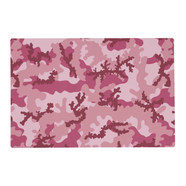 Pink camouflage placemat (Front)