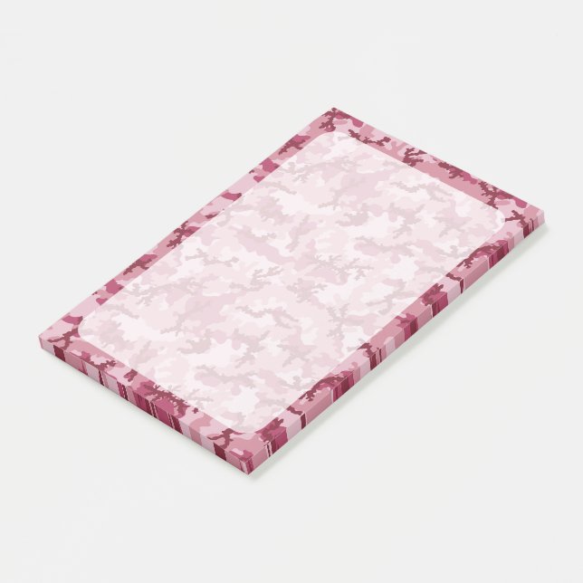 Pink camouflage post-it notes (Angled)