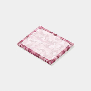 Pink camouflage post-it notes
