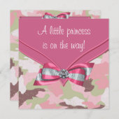 Pink Camouflage Princess Baby Shower Invitation (Front/Back)