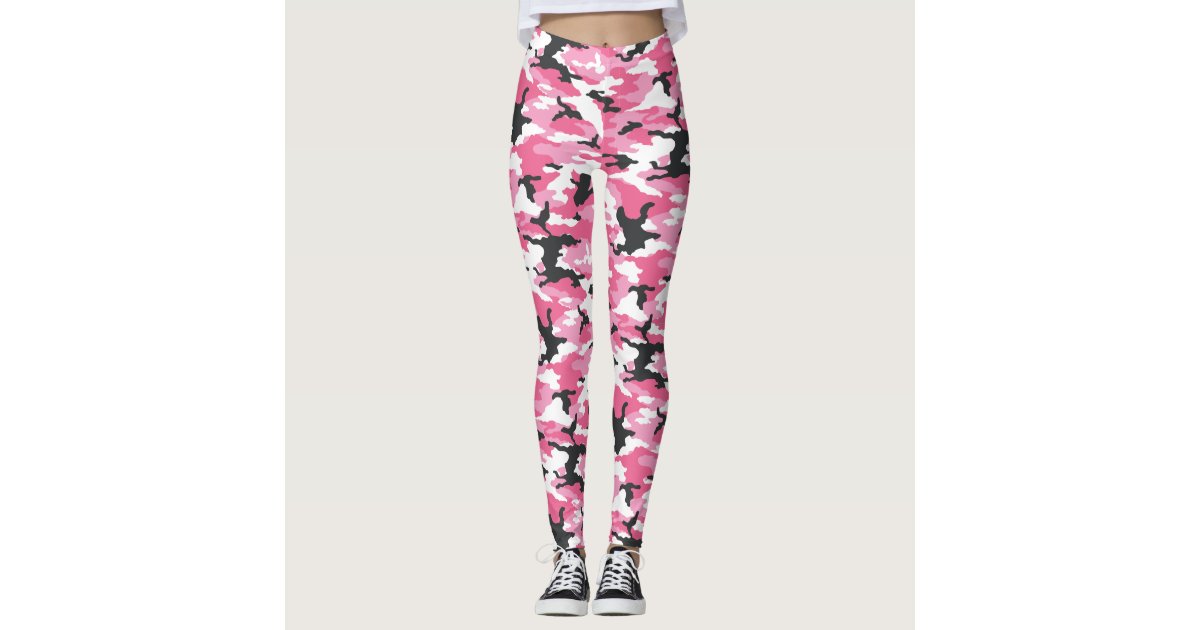 Pink Camouflage Print Leggings Zazzle