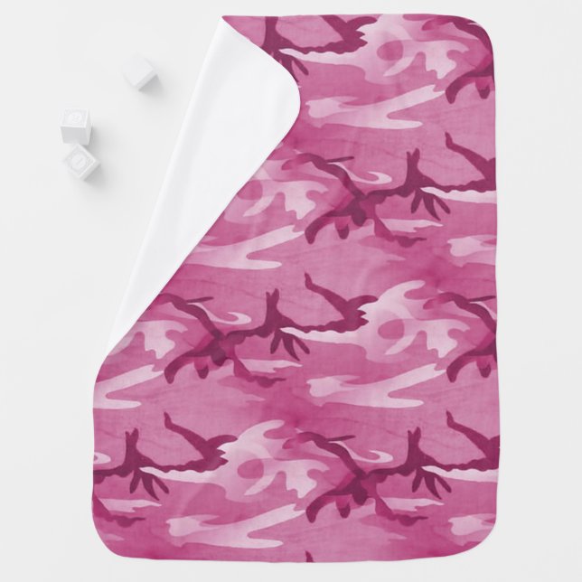 Pink Camouflage Receiving Blanket (In Situ)