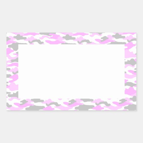 Pink camouflage rectangular sticker