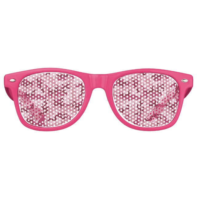Pink camouflage retro sunglasses (Front)