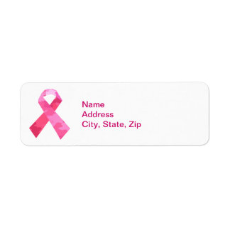 Pink Camouflage Ribbon Address Labels