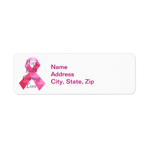 Pink Camouflage Ribbon Faith Address Labels