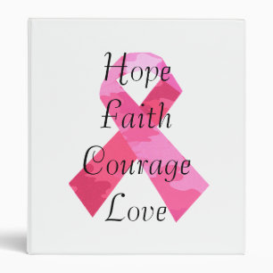 Pink Camouflage Ribbon Faith Binder