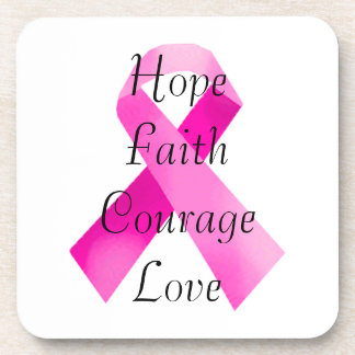 Pink Camouflage Ribbon Faith Coasters