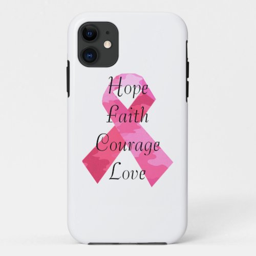 Pink Camouflage Ribbon Faith iPhone 5 5S Case