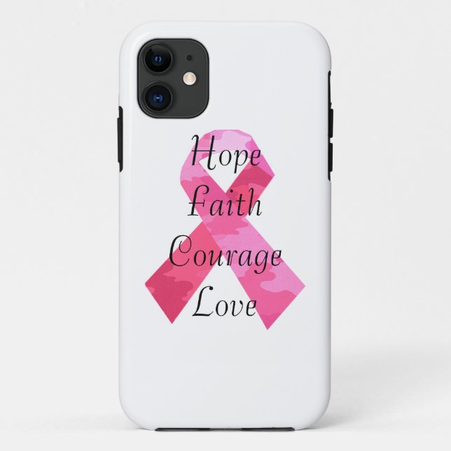 Pink Camouflage Ribbon Faith iPhone 5 5S Case (Back)