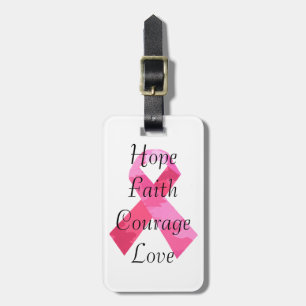 Pink Camouflage Ribbon Faith Luggage Tag
