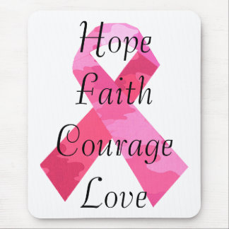 Pink Camouflage Ribbon Faith Mouse Pad
