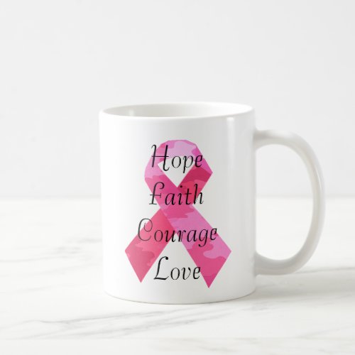 Pink Camouflage Ribbon Faith Mug