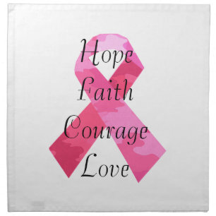 Pink Camouflage Ribbon Faith Napkins