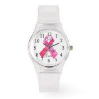 Pink Camouflage Ribbon Faith Watch