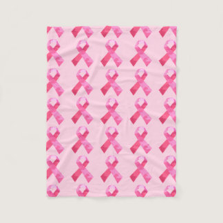 Pink Camouflage Ribbon Fleece Blanket