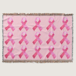Pink Camouflage Ribbon Throw Blanket