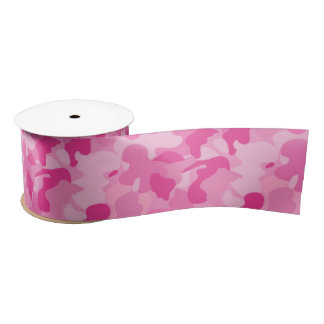 Pink Camouflage Satin Ribbon