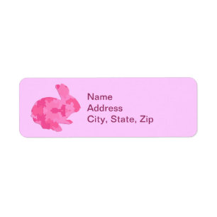 Pink Camouflage Silhouette Bunny Address Labels