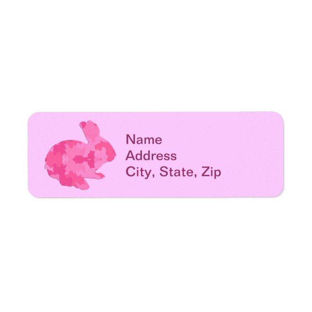 Pink Camouflage Silhouette Bunny Address Labels (Front)