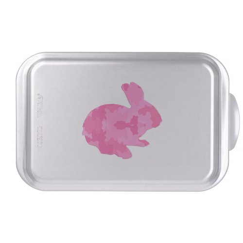 Pink Camouflage Silhouette Easter Bunny Cake Pan