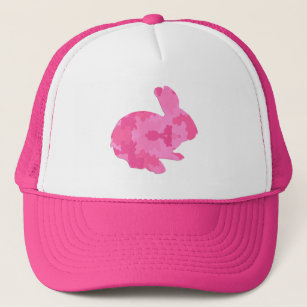 Pink Camouflage Silhouette Easter Bunny Hat