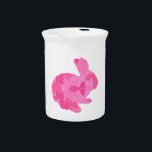 Pink Camouflage Silhouette Easter Bunny Pitcher<br><div class="desc">Complement your dining room or kitchen and freshen up your table's look with this decorative and functional pitcher. An elegant way to serve water, milk, juice or iced tea at any meal or use it to hold utensils, brushes, or a bouquet on the table. Ideal for both indoor and outdoor...</div>
