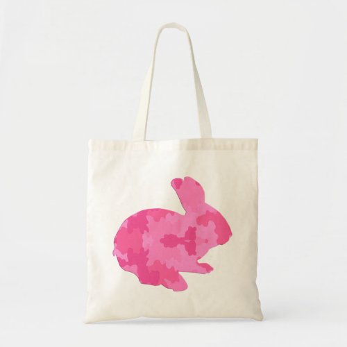 Pink Camouflage Silhouette Easter Bunny Tote Bag