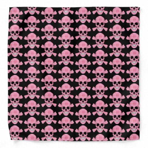 Pink Camouflage Skull And Crossbones Bandana