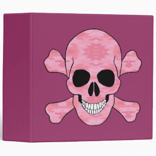 Pink Camouflage Skull And Crossbones Binder