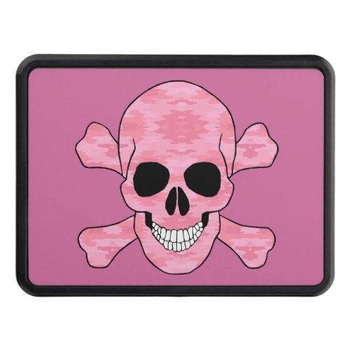 Pink Camouflage Skull And Crossbones Hitch Cover