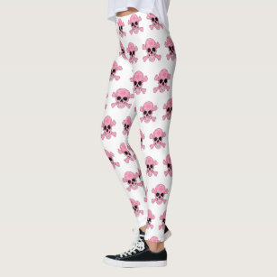 Pink Skull & Crossbones Tights