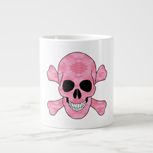 Pink Camouflage Skull And Crossbones Mug