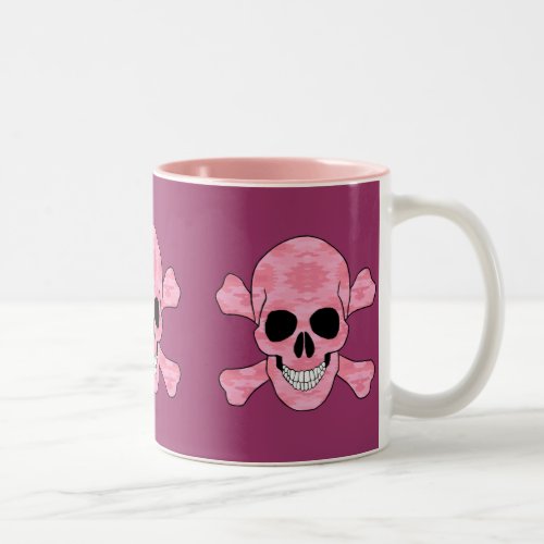 Pink Camouflage Skull And Crossbones Mug