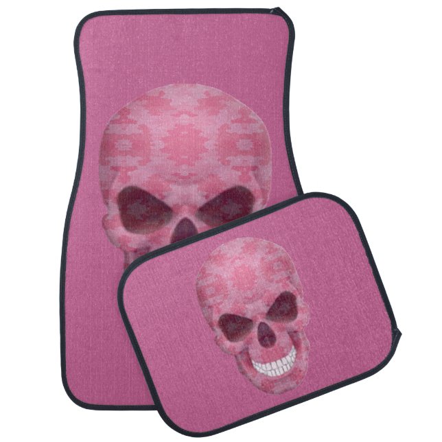 Pink Camouflage Skull Car Mats (Set)