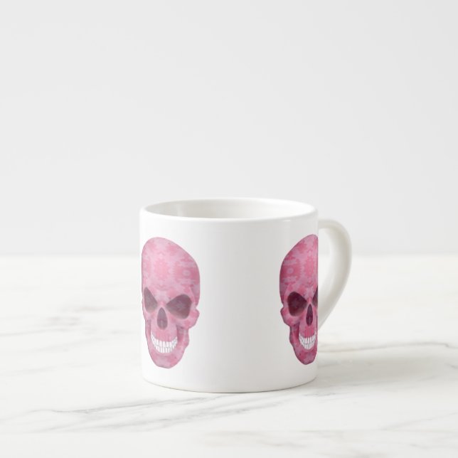 Pink Camouflage Skull Espresso Mug (Front Right)