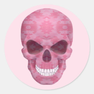 Pink Camouflage Skull Stickers