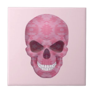 Pink Camouflage Skull Tile