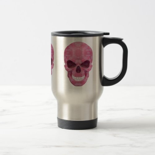 Pink Camouflage Skull Travel Mug